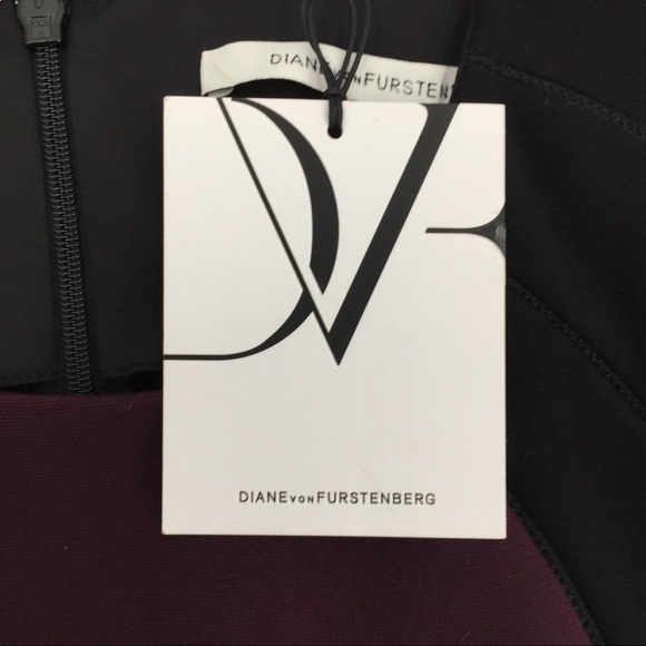 DVF Diane von Furstenberg Hallie Brazen Plum purple dress colorblock new 12 - Picture 7 of 8